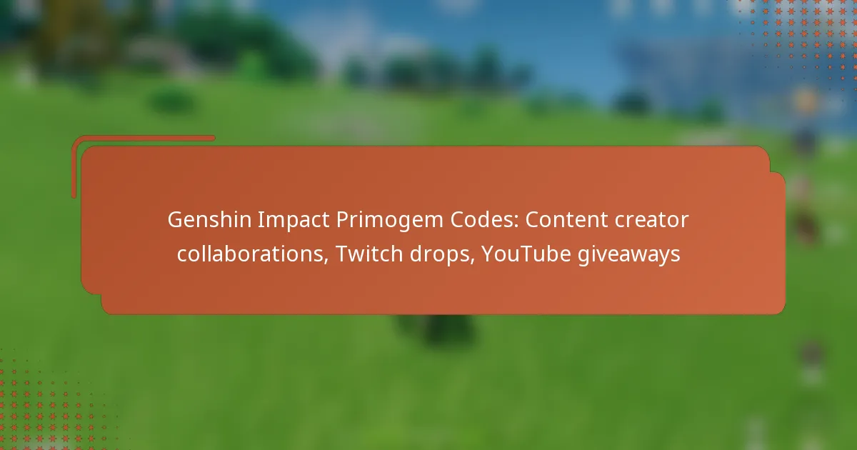 Genshin Impact Primogem Codes: Content creator collaborations, Twitch drops, YouTube giveaways