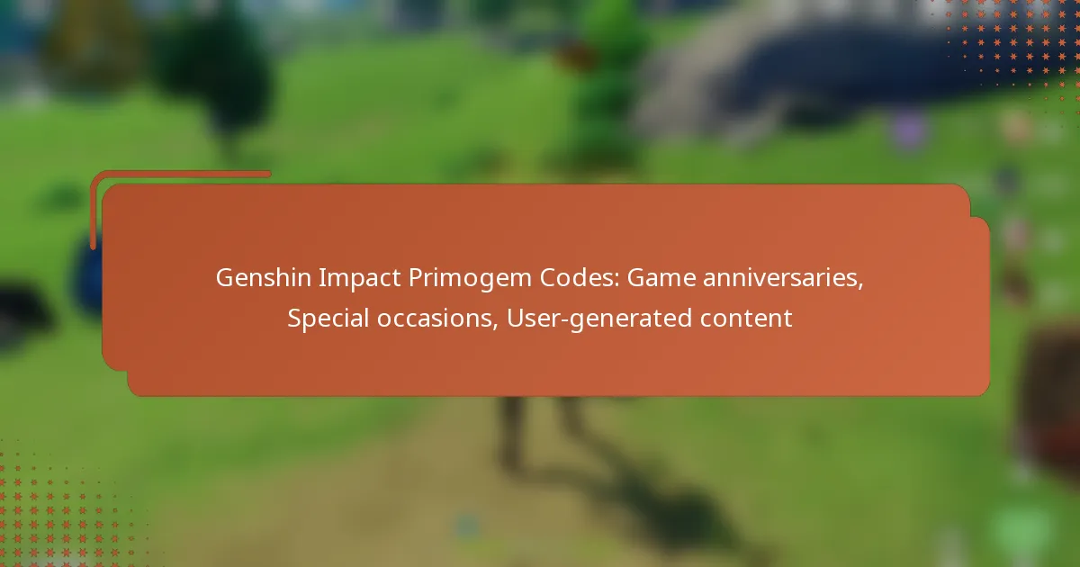 Genshin Impact Primogem Codes: Game anniversaries, Special occasions, User-generated content