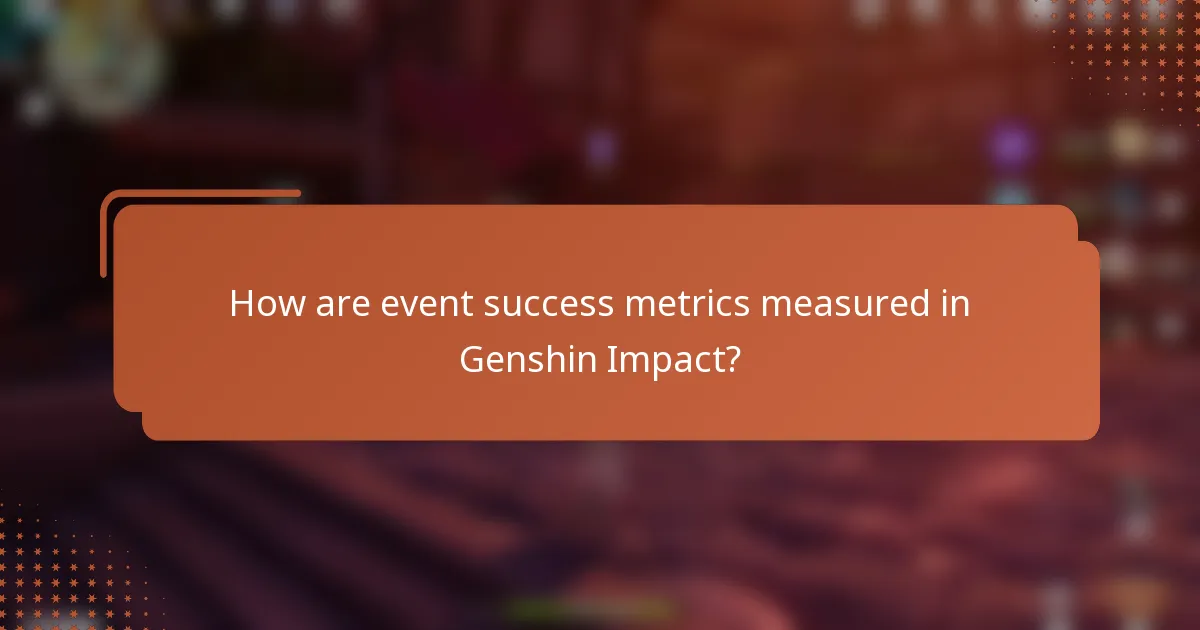 How are event success metrics measured in Genshin Impact?