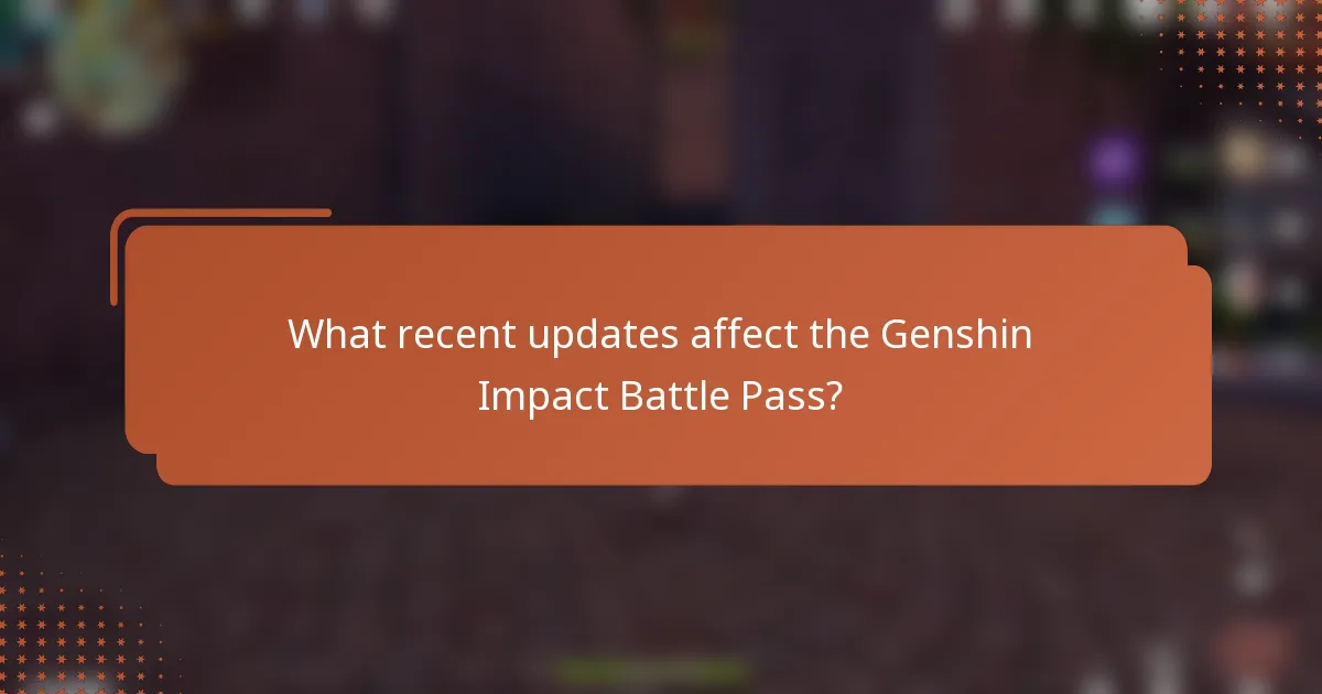 What recent updates affect the Genshin Impact Battle Pass?